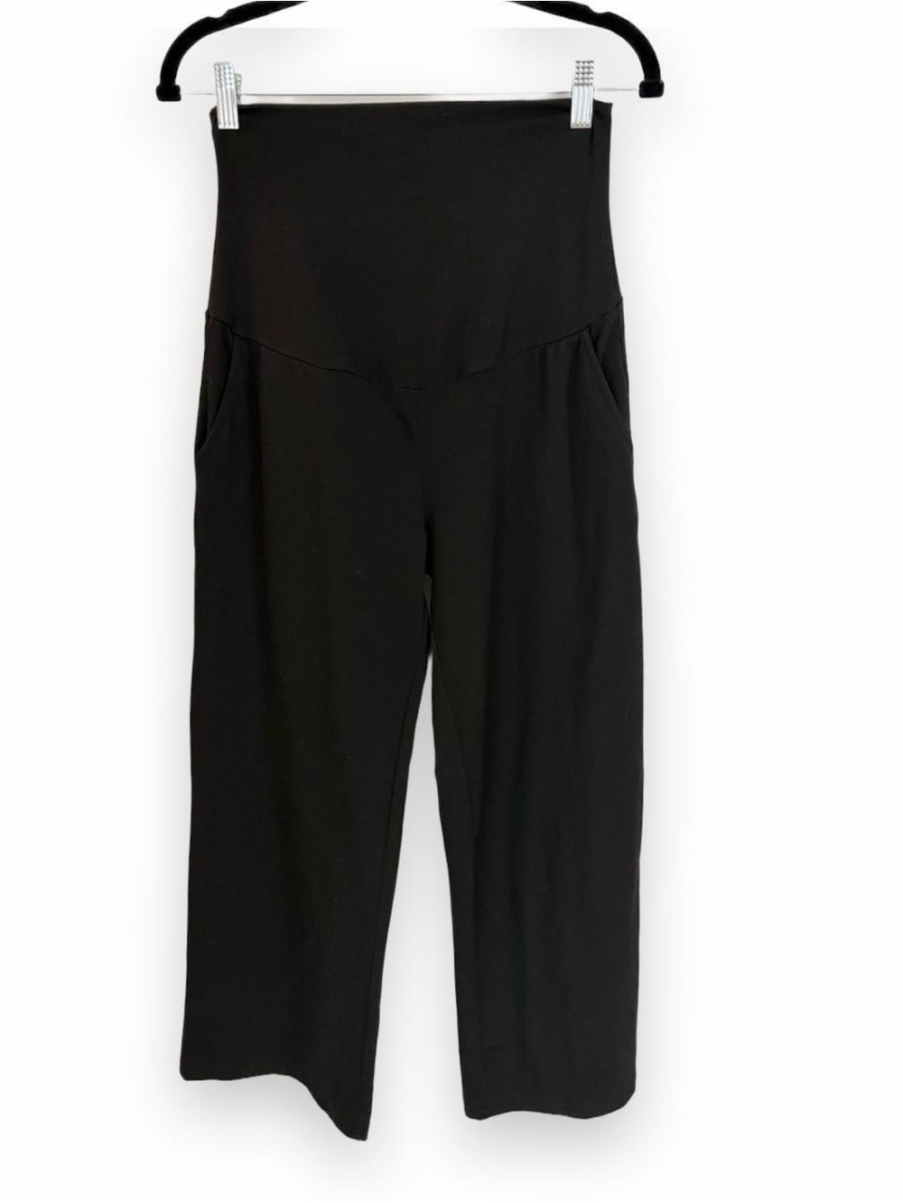 High-Rise Black Wide-Leg Maternity Pants